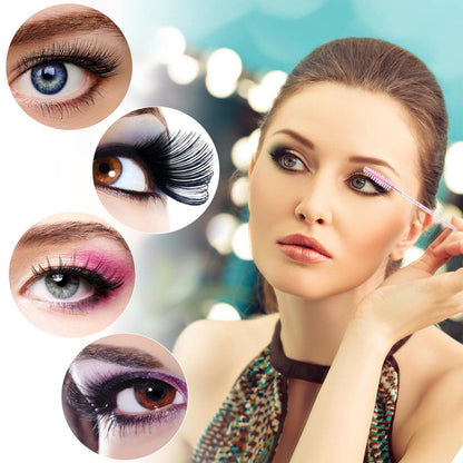 Crystal Eyebrow Spoolies – Gentle Daily Self-Care Mascara Wands, 100 Soft-Bristle Disposable Lashes Brushes