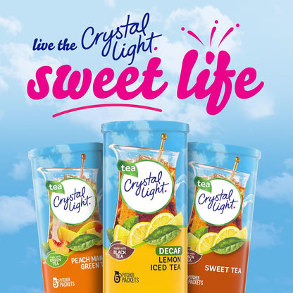 Crystal Light Decaf Lemon Iced Tea – Family Table Drink for Kids' Lunches and Backyard Cookouts, No-Caffeine Pitcher Mix