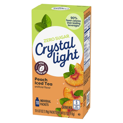 Crystal Light Drink Mix Peach Iced Tea – 120 Packets for Camping Trips and Open-Air Refreshment