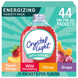 Crystal Light Energizing Variety Pack – Desk Drawer Caffeine Boost for Long Work Meetings, 44 Single-Serve Packets