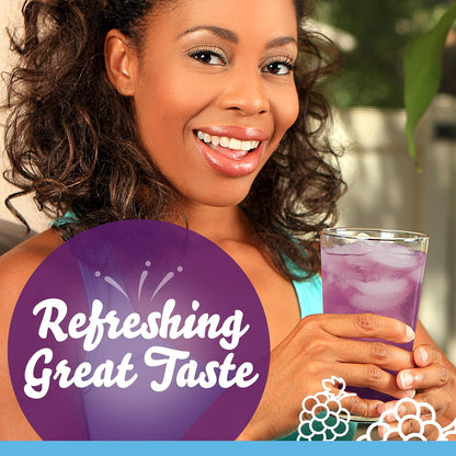 Crystal Light Grape Drink Mix with Caffeine – Pre-Portioned Single-Serve Packets for a Clean, Clutter-Free Pantry, Zero Sugar