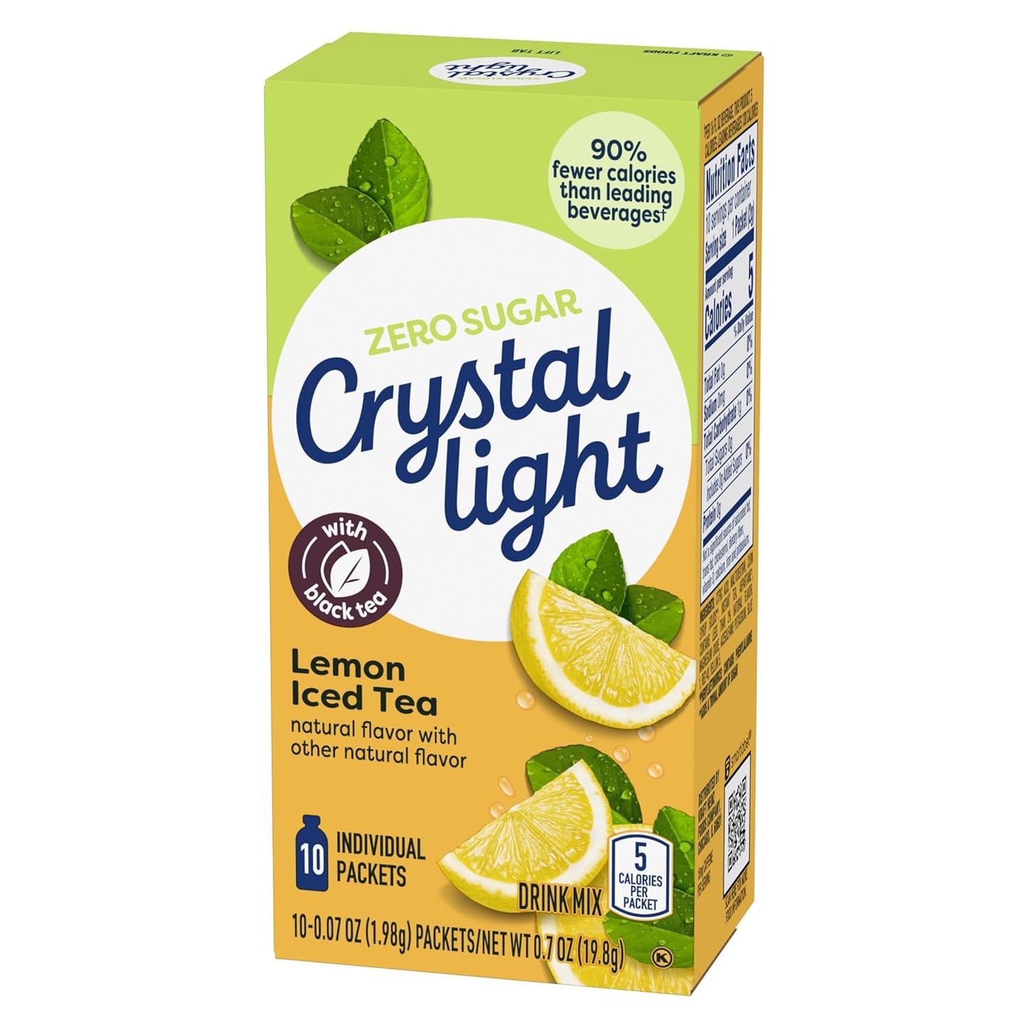 Crystal Light Lemon Iced Tea On-the-Go Powdered Drink Mix – Portable Single-Serve Hydration for Office Pantries and Conference Rooms, 120 Packets