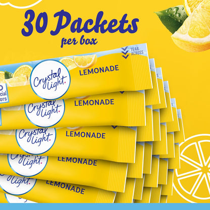 Crystal Light Lemonade Powdered Drink Mix – Lightweight Lemonade Packets for Hiking, Camping, and Road Trips, 120 ct Travel Pack