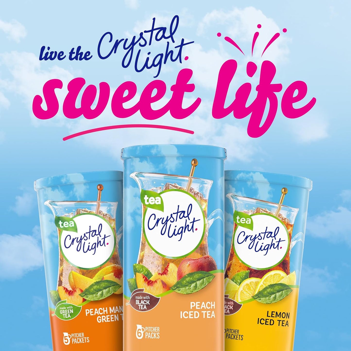 Crystal Light Peach Iced Tea Drink Mix – Mindful Beverage Swap for Calorie-Conscious Home Wellness, 72 Count