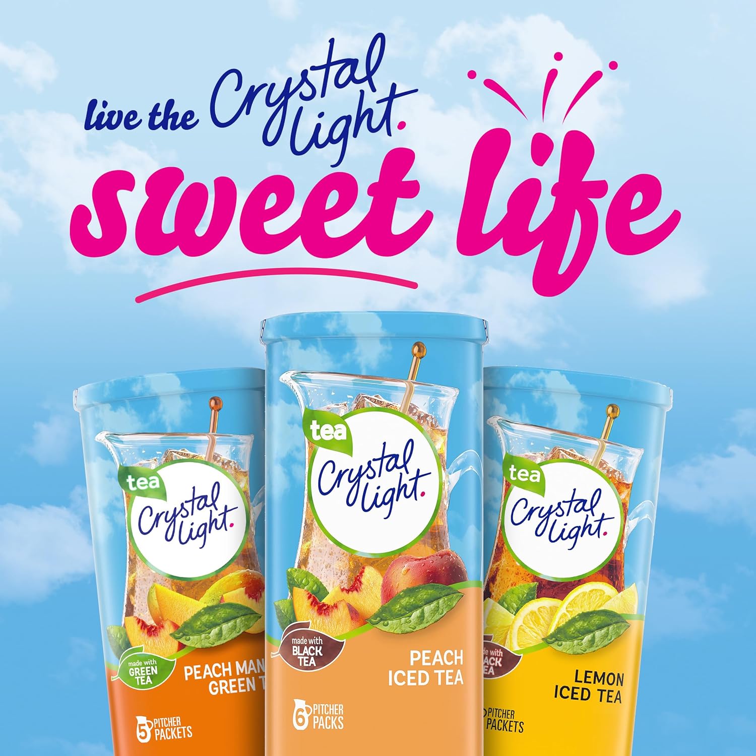Crystal Light Peach Iced Tea Drink Mix – Mindful Beverage Swap for Calorie-Conscious Home Wellness, 72 Count