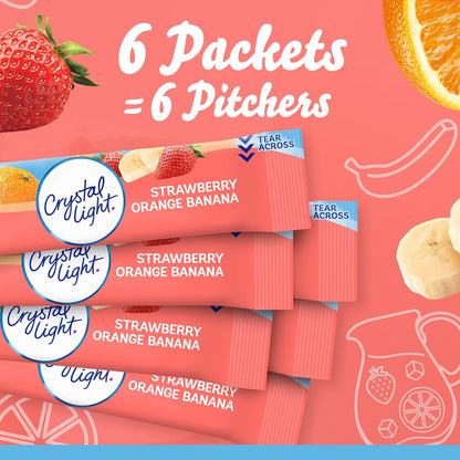 Crystal Light Strawberry Orange Banana Sugar Free Pitcher Packets – Guilt-Free Flavored Water for Mindful Hydration Habits