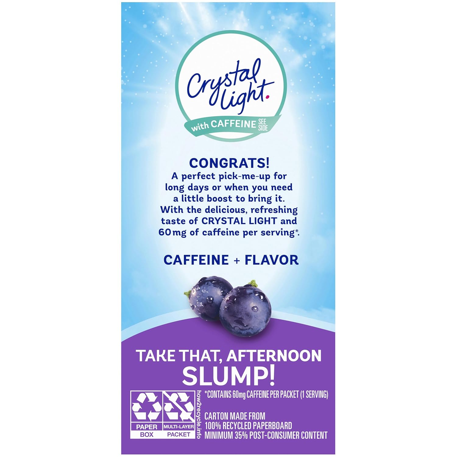Crystal Light Sugar-Free Grape Energy Mix – Diabetic- and Diet-Friendly Flavored Water for Wellness Routines, Zero Sugar Packets