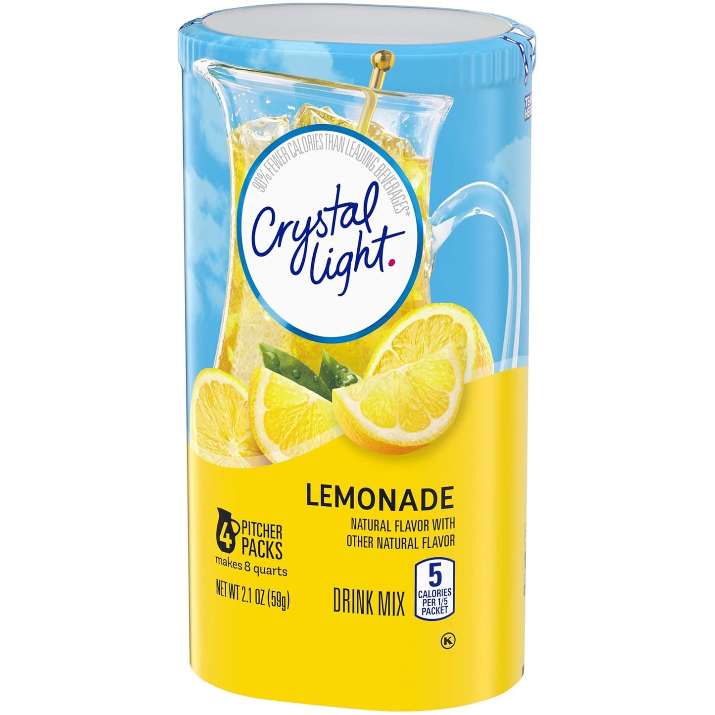 Crystal Light Sugar-Free Lemonade Drink Mix – Sugar-Free Lemonade Packets for Kid Lunchboxes and Family Fridge