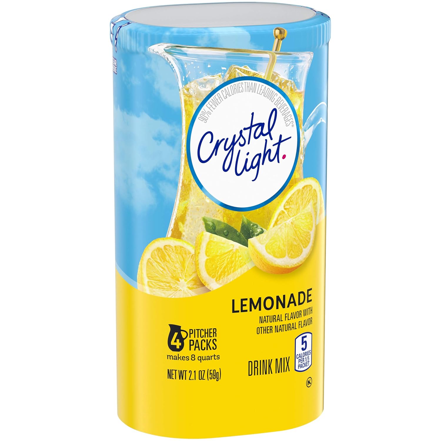 Crystal Light Sugar-Free Lemonade Drink Mix – Sugar-Free Lemonade Packets for Kid Lunchboxes and Family Fridge
