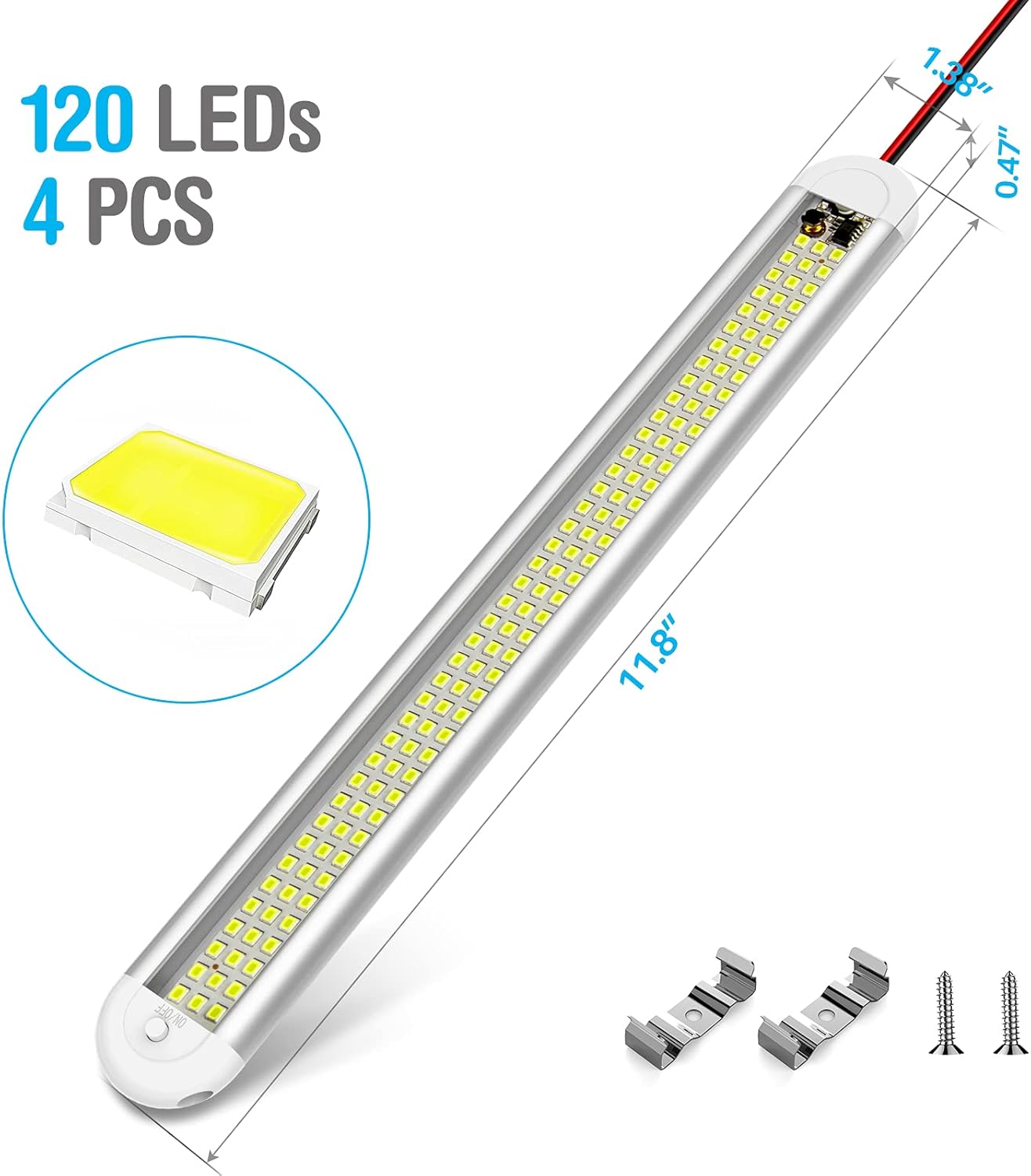 CT CAPETRONIX USB LED Strip Light – Weather-Resistant Interior Bar for Boat Cabin and Outdoor Camping