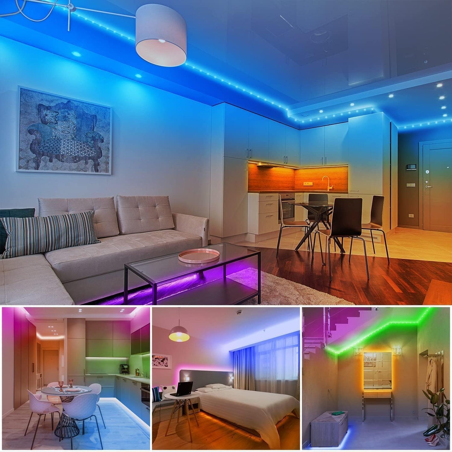 dalattin LED Strip Lights for Relaxation and Sleep, Dimmable RGB Mood Lighting with Timer and Sunrise Alarm, Calming Bedroom Lights for Wind Down Routine