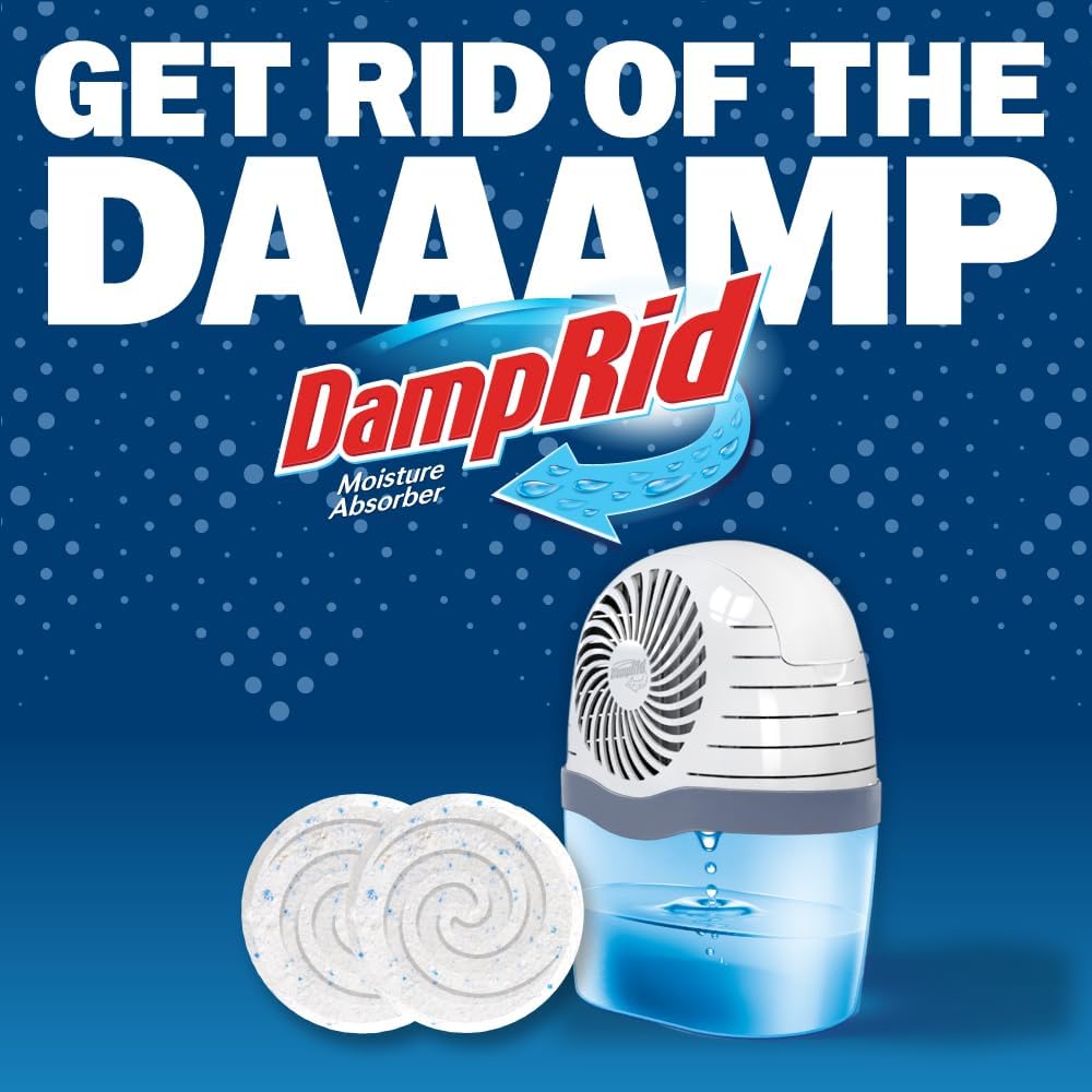 DampRid Fragrance Free Moisture Tablets – Portable Drop-In Refills for Garage and Workshop, Humid Climate Defense