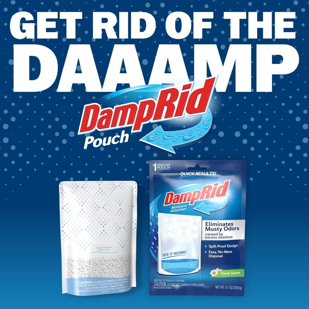 DampRid Fresh Scent Single-Use Pouch for Less-Is-More Storage, Effortless Closet Moisture Management No Power Needed