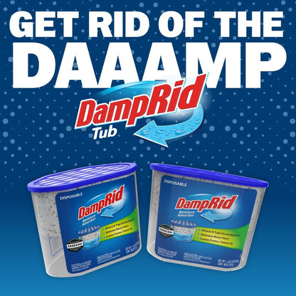 DampRid Unscented Moisture Absorber – Clean Design Home Care for Open Shelving and Under Sink Cabinets, No Refill Disposable