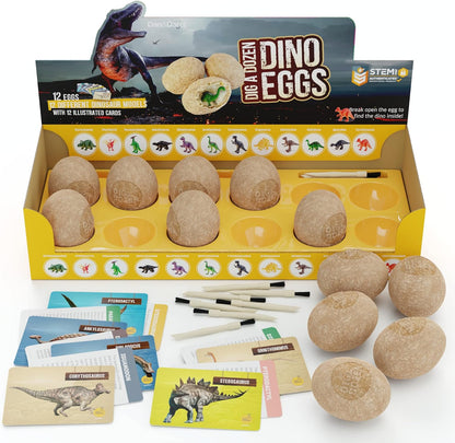 Dan&Darci Dino Egg Excavation Set – Child-Safe Educational Toy for Nursery and Homeschool Science Play