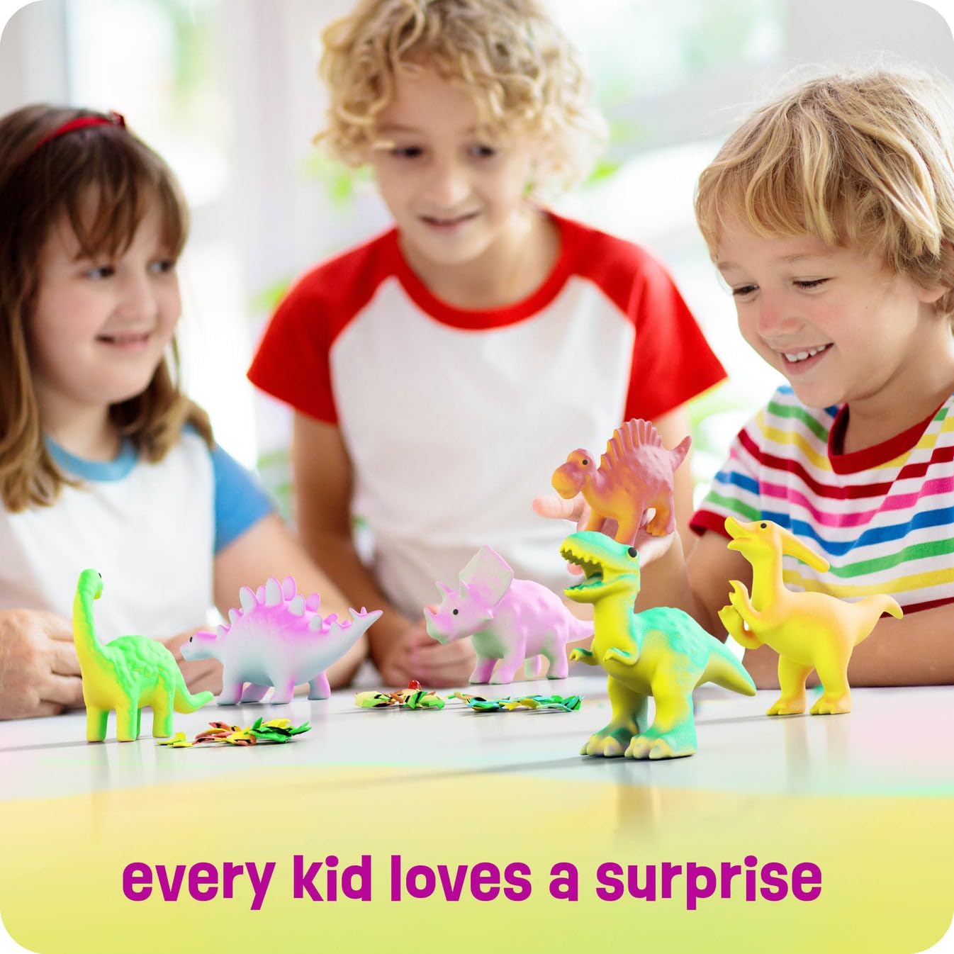 Dan&Darci Dinosaur Hatching Surprise Eggs - Easter Basket Stuffer and Birthday Party Favor for Boys and Girls Ages 3-8 - 6 Pack