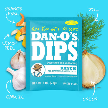 Dan-O's Dips 8-Pack – Travel-Friendly Seasoning Packets for Camping and Picnics