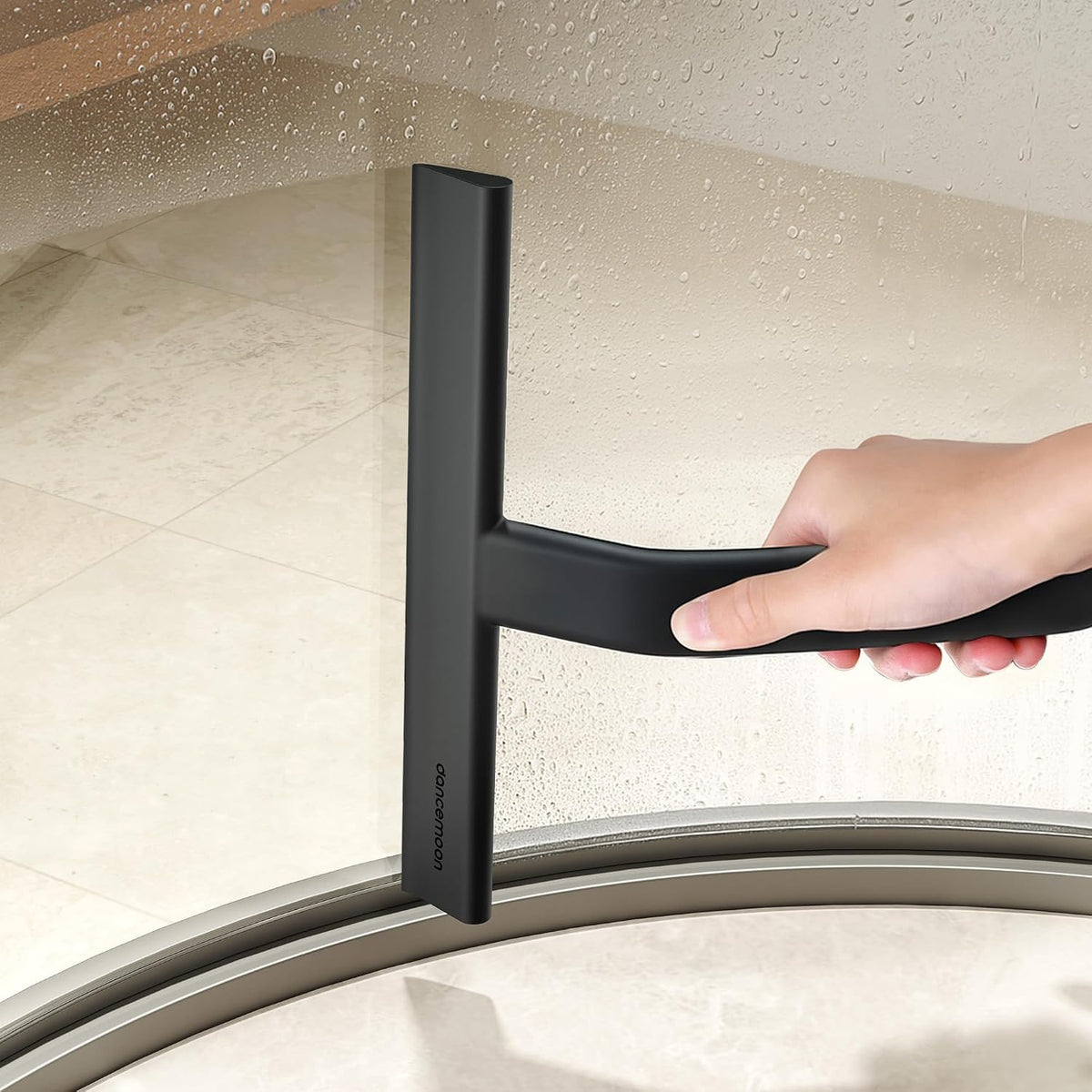 dancemoon JustHang Shower Squeegee for Less-Is-More Bathrooms, Mold-Resistant Everyday Tool