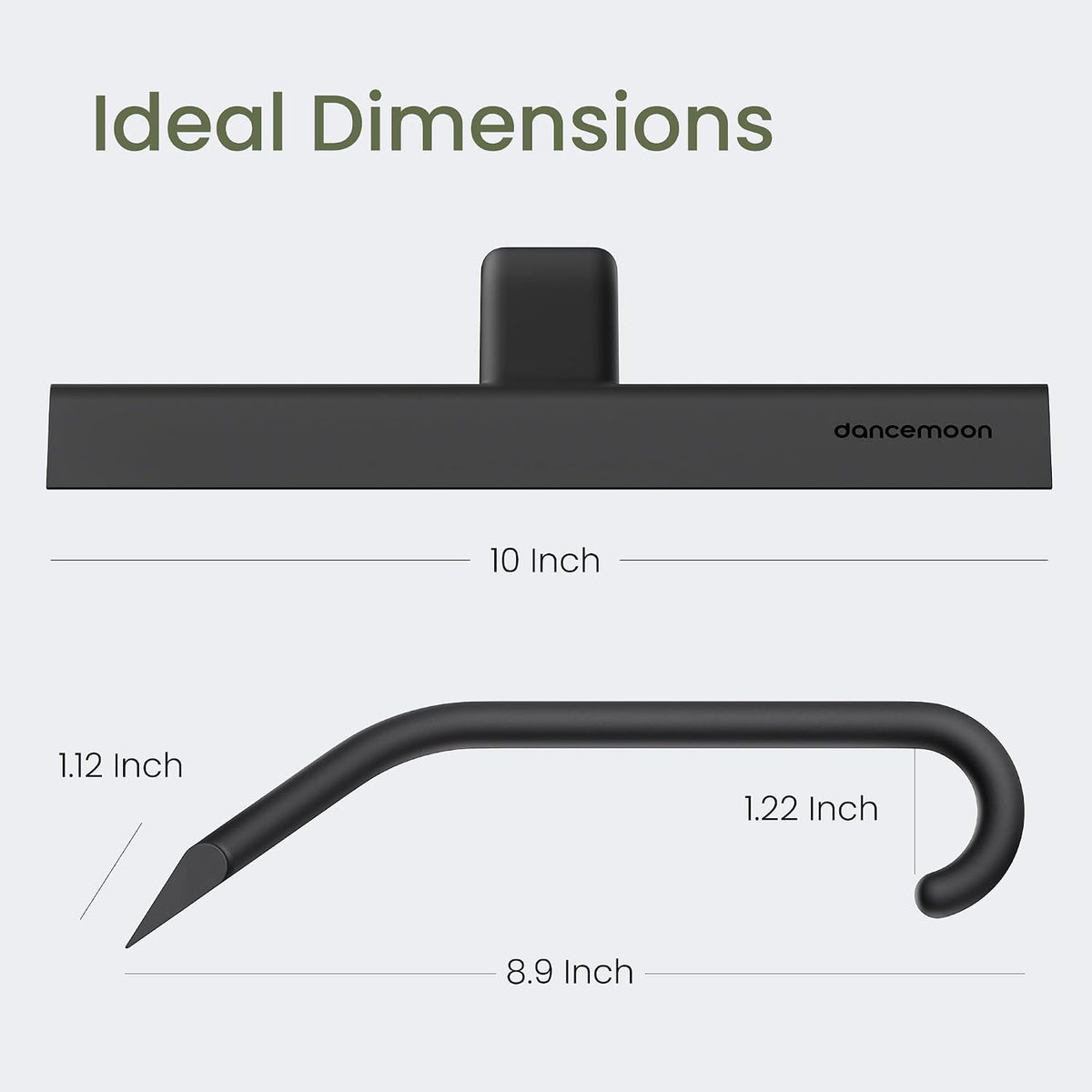 dancemoon JustHang Shower Squeegee for Less-Is-More Bathrooms, Mold-Resistant Everyday Tool