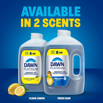 Dawn Platinum Dish Soap Refill Jug for the Mindful Cleanse Routine, Fresh Rain Scent Dish Liquid for a Calming Kitchen Reset