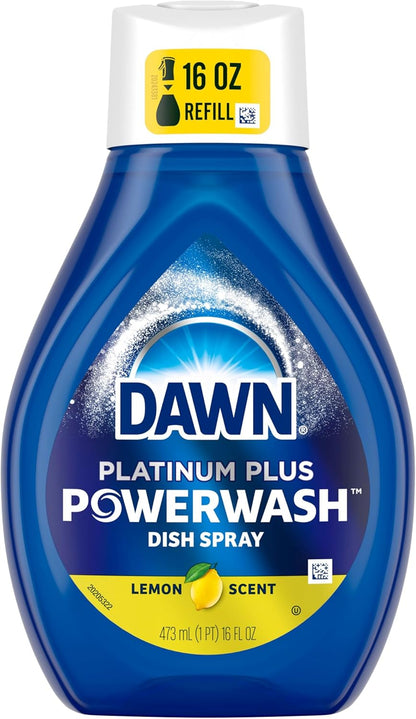 Dawn Platinum Plus Lemon Dish Spray – Grill Degreaser for Backyard Barbecues and Patio Cookouts, 16 Fl Oz