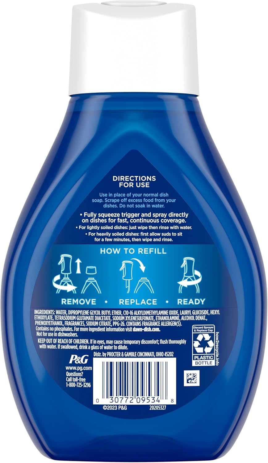 Dawn Platinum Plus Lemon Dish Spray – Grill Degreaser for Backyard Barbecues and Patio Cookouts, 16 Fl Oz