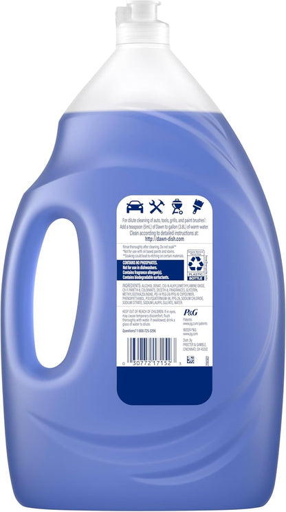 Dawn Platinum Plus PowerSuds 51.5 oz Refill – Fresh Rain Scent Dish Soap for a Calming Cleanup Ritual