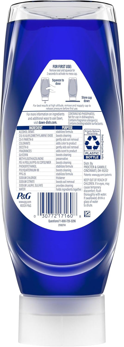 Dawn Platinum Plus PowerSuds Liquid Dish Soap 17.4 oz EZ-Squeeze Bottle for Cleaning Grills, Tools, and Cookware at the Outdoor Grill Station