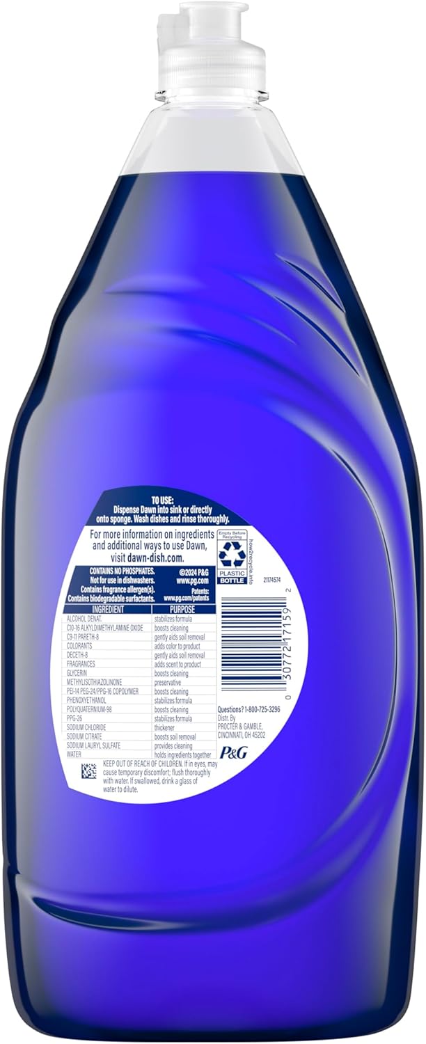 Dawn Platinum Plus PowerSuds Liquid Dish Soap for Clutter-Free Countertops, One Concentrated Bottle Replaces Multiple Cleaners