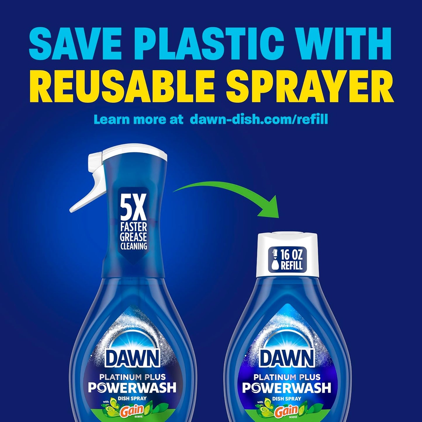 Dawn Powerwash Gain Original Dish Spray – Patio and Grill Degreaser, Cuts Baked-On Grease on Outdoor Cooking Surfaces