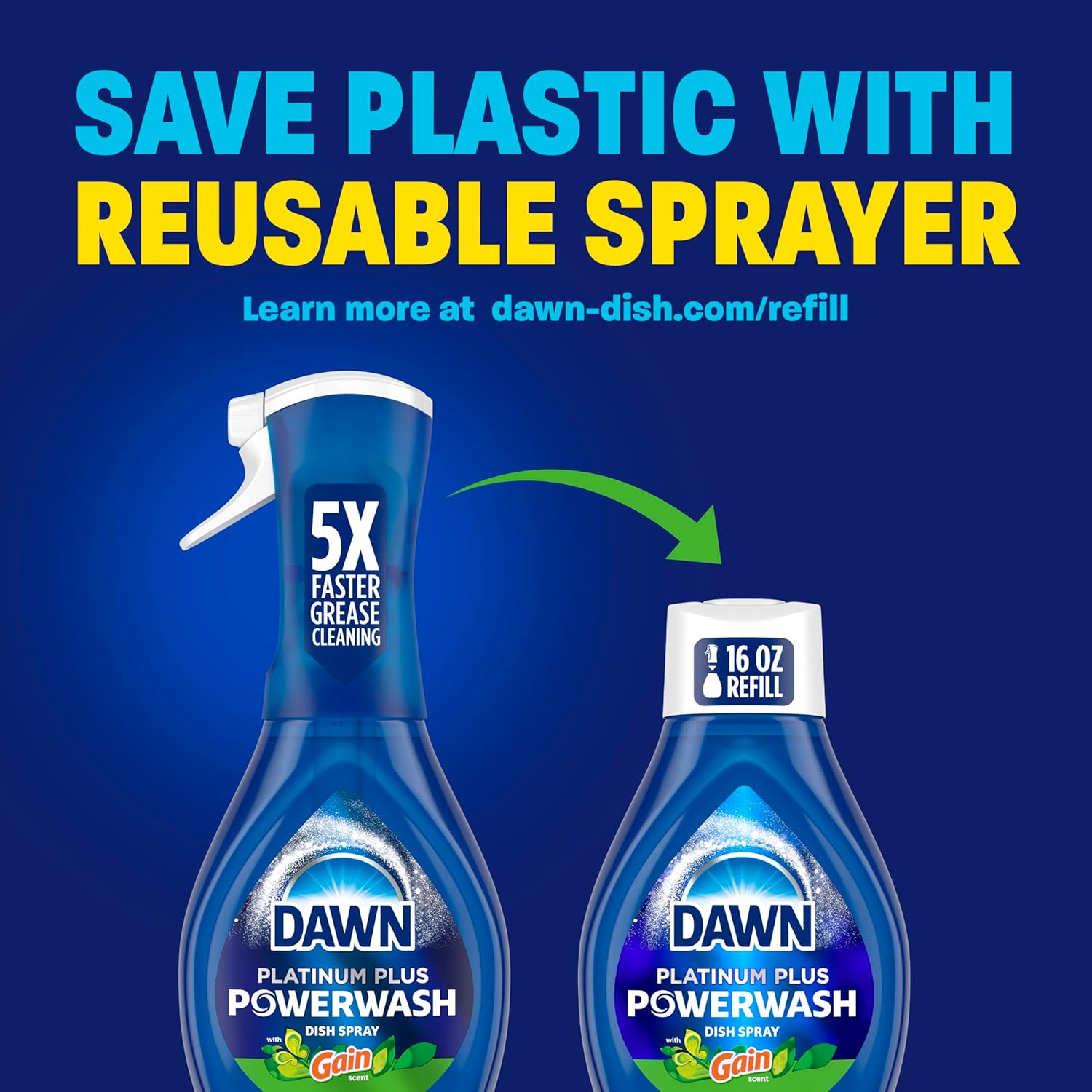 Dawn Powerwash Gain Original Dish Spray – Patio and Grill Degreaser, Cuts Baked-On Grease on Outdoor Cooking Surfaces