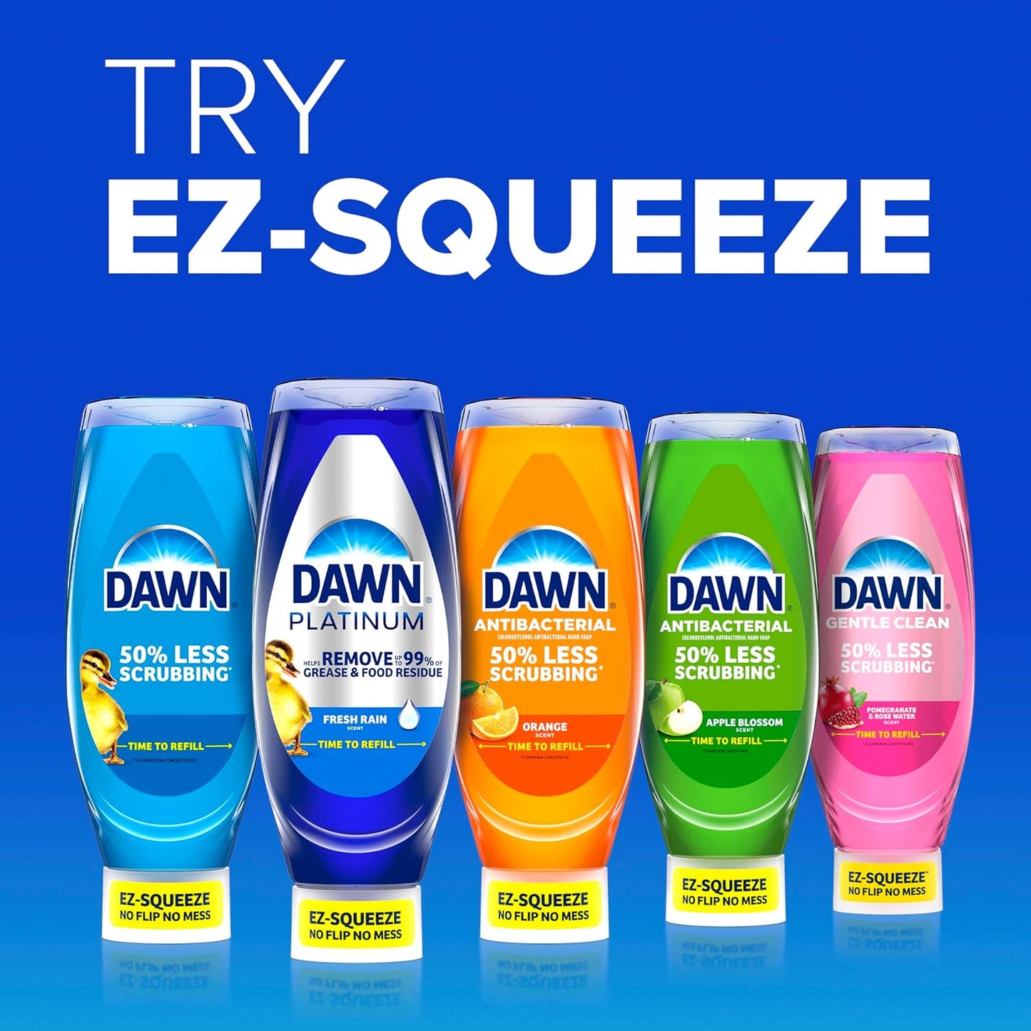 Dawn Ultra EZ-Squeeze Dish Soap – Patio and Garage Degreaser, 3x22oz Bulk Pack