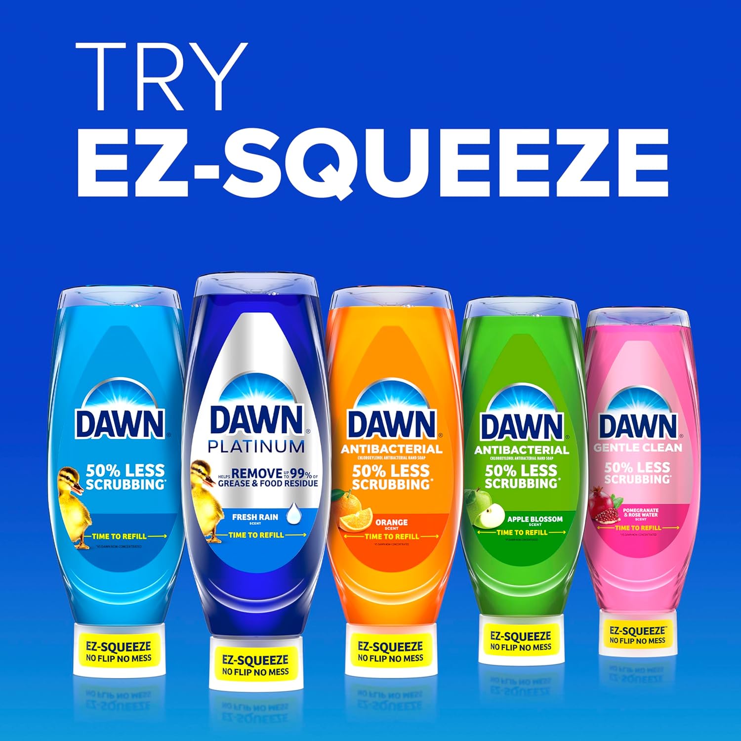 Dawn Ultra EZ-Squeeze Dish Soap – Patio and Garage Degreaser, 3x22oz Bulk Pack