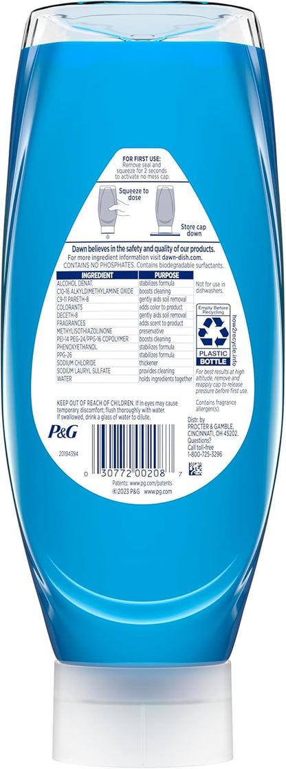Dawn Ultra EZ-Squeeze Dish Soap – Patio and Garage Degreaser, 3x22oz Bulk Pack