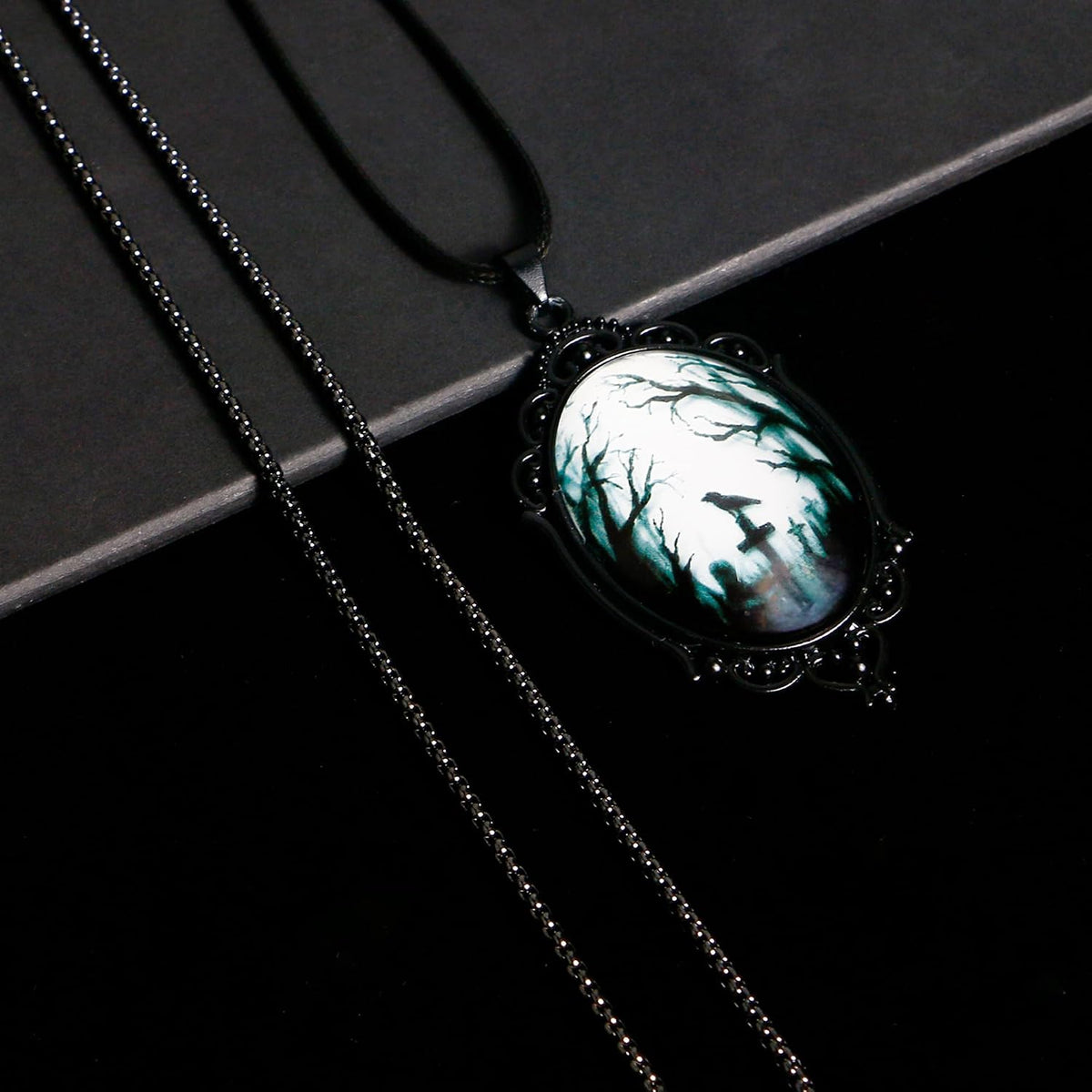 DAYANEY Gothic Necklace as Halloween Costume Jewelry for Women – Thoughtful Holiday and White Elephant Present for Gothic Friends and Sisters