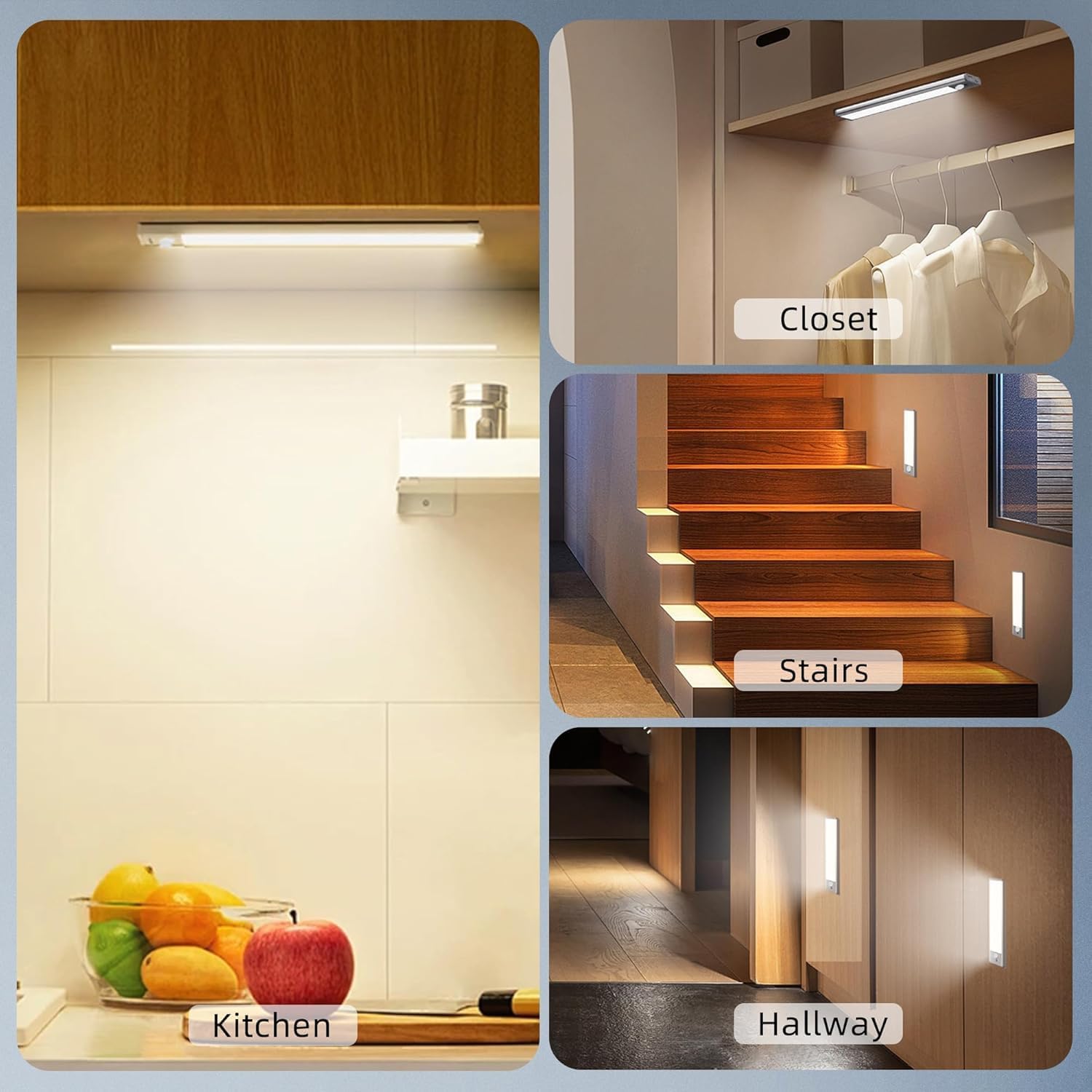 DAYBETTER Motion Activated Under Cabinet Light – Hands-Free Task Lighting for Home Office Focus, 4-Pack