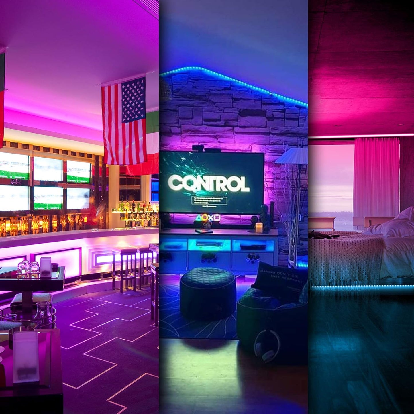 DAYBETTER RGB LED Strip 100ft – Auto Timer Dorm Room Lighting for Teen Boys and Girls