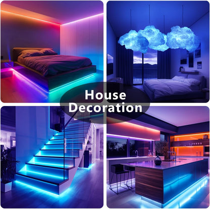 DAYBETTER Smart LED Strip Lights Up to 200ft with App Control and Music Sync, RGB Color Changing Room Lights for Bedroom Ceiling and Living Room Ambiance