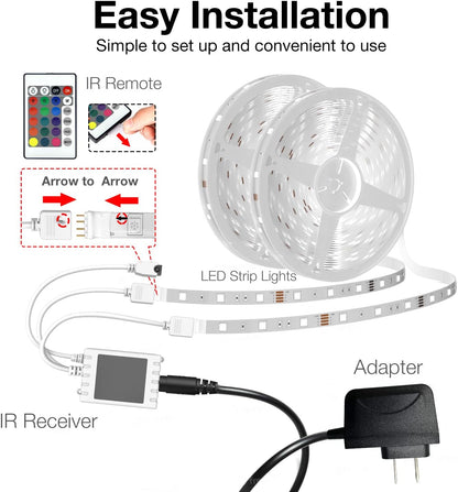 DAYBETTER Smart WiFi LED Strip Lights – Clean Under Cabinet & Behind TV Accent, Hidden Wire RGB Design