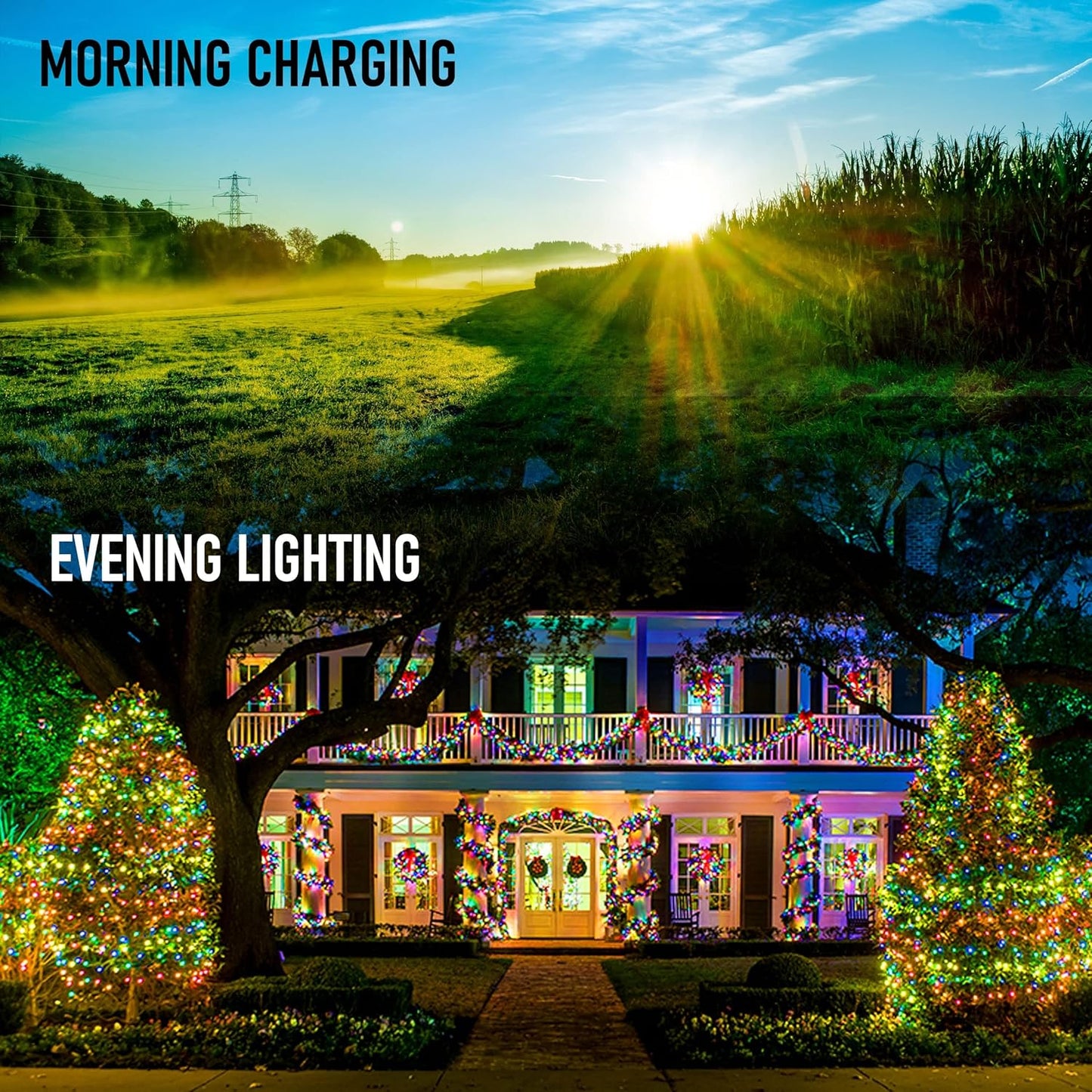 Dazzle Bright Waterproof LED String Lights – Portable Solar Powered Lights for Camping and Backyard Dining
