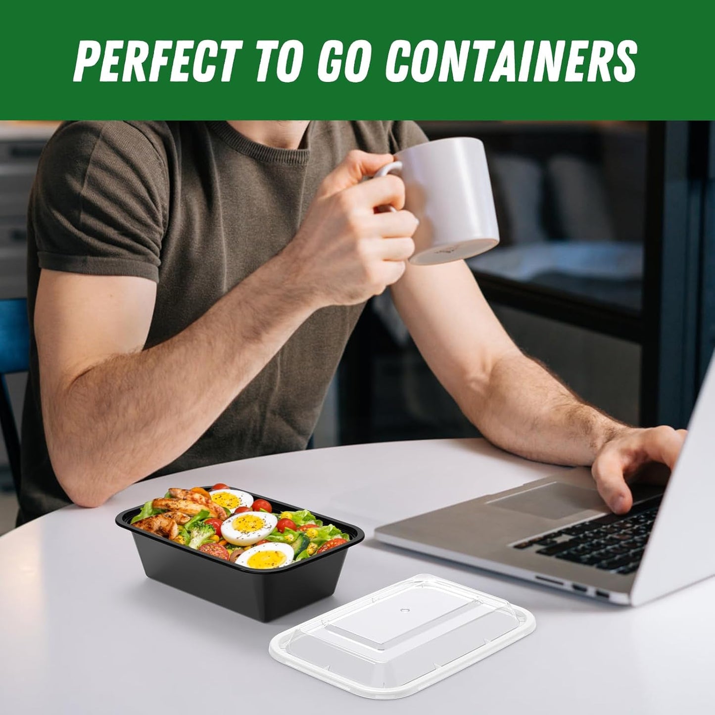 Dealusy 100-Piece 24 oz Reusable Food Containers – Uniform White Prep Bowls for Clean-Lined Kitchen and Capsule Pantry Storage