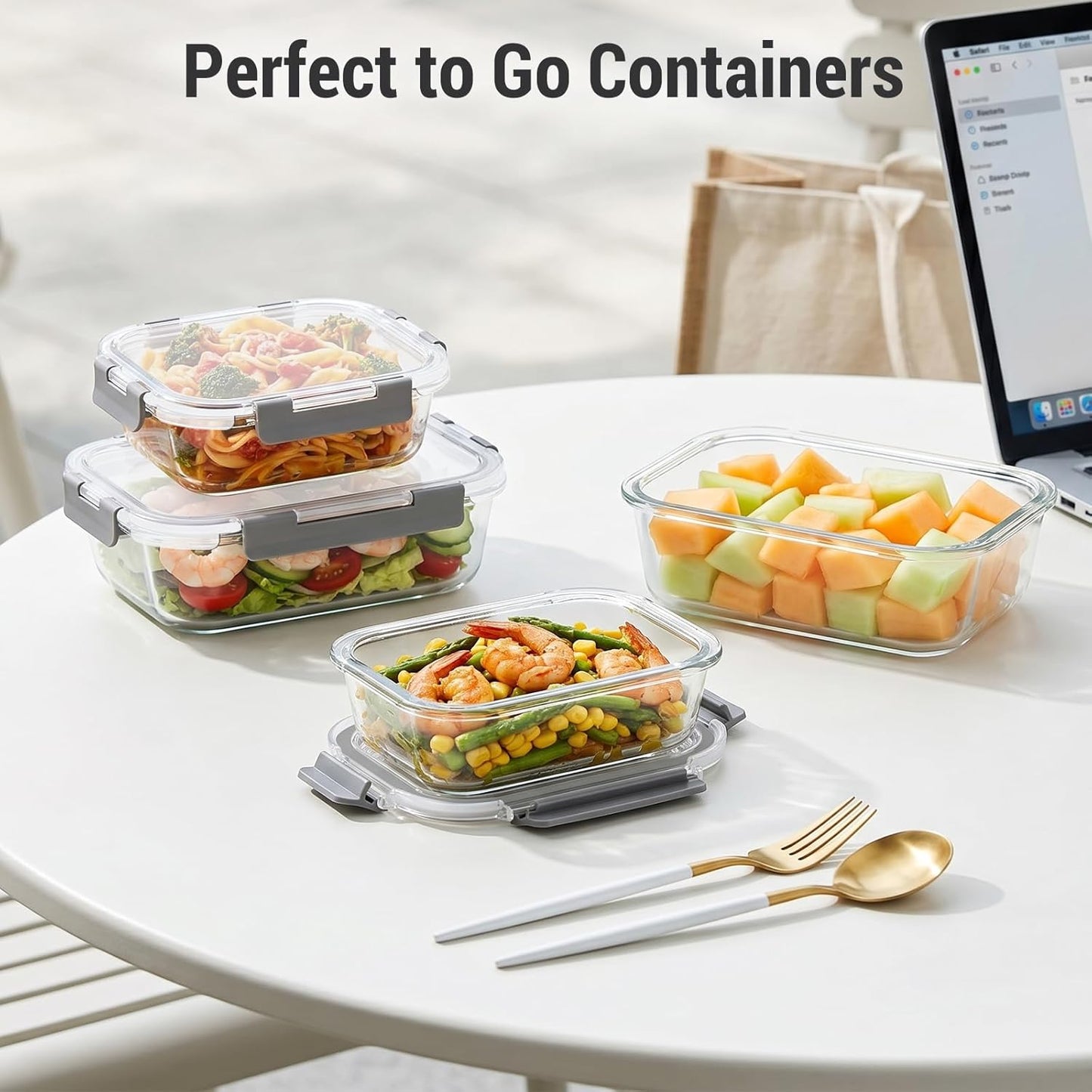 Dealusy 20-Piece Glass Food Storage Set – Thoughtful Birthday Gift for Meal Prep Lovers