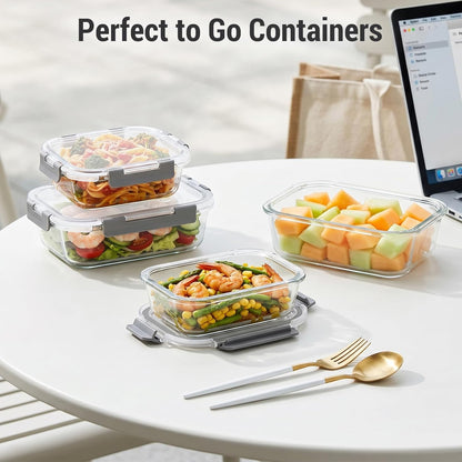 Dealusy 20-Piece Glass Food Storage Set – Thoughtful Birthday Gift for Meal Prep Lovers