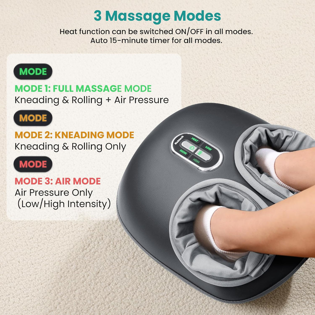 deep-kneading shiatsu massage nodes/rollers that simulate professional hand pressure