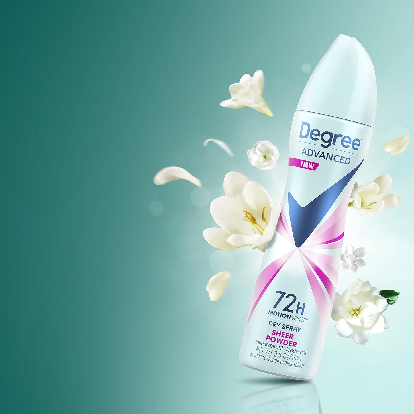 Degree Advanced Dry Spray Antiperspirant – Clean-Label 72-Hour Protection for Intentional Women, Sheer Powder 3.8 oz Pack of 3