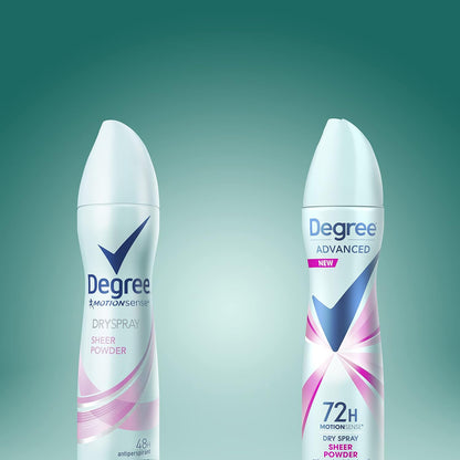 Degree Advanced Dry Spray Antiperspirant – Clean-Label 72-Hour Protection for Intentional Women, Sheer Powder 3.8 oz Pack of 3