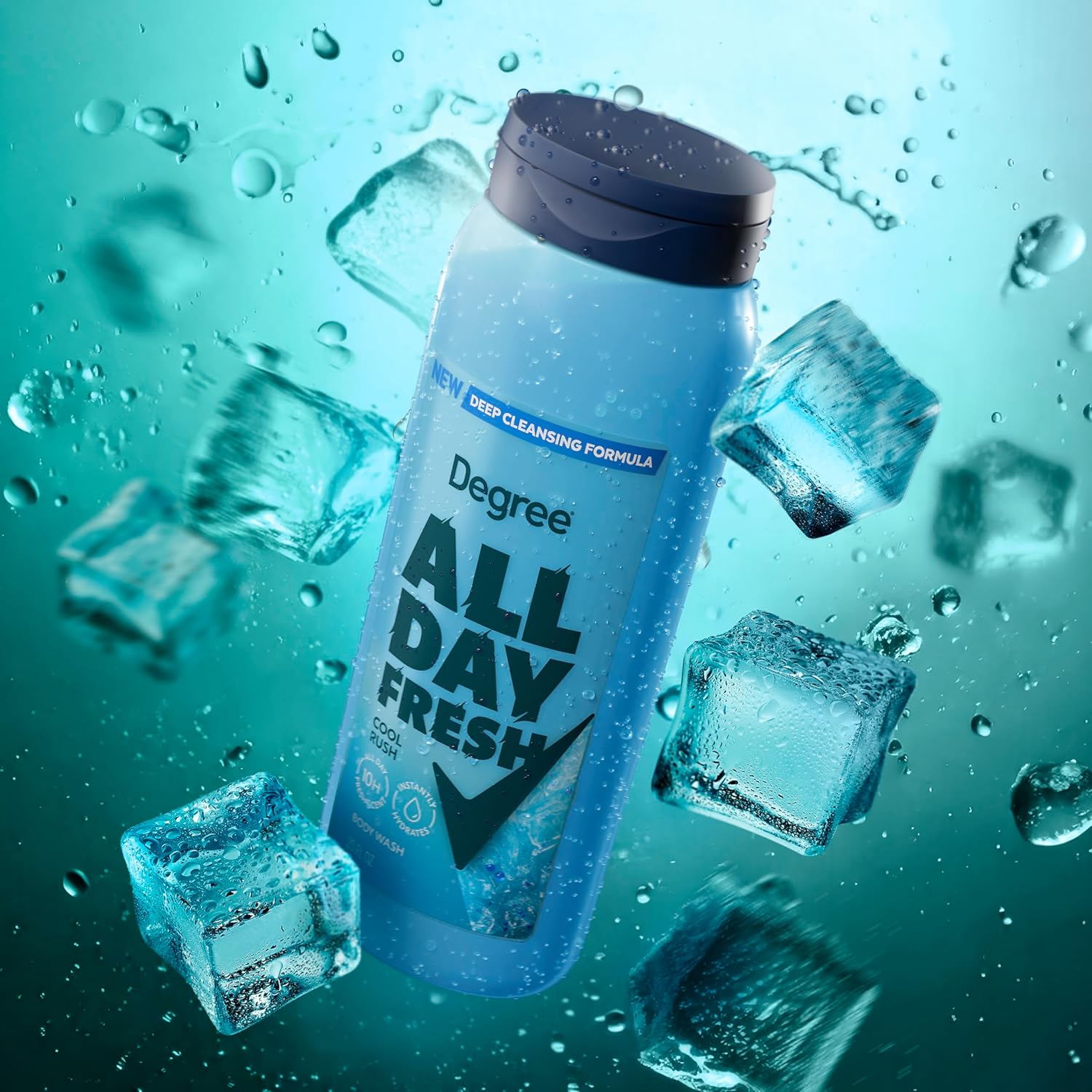 Degree All Day Fresh Body Wash Cool Rush – Paraben and Phthalate-Free Formula for Sensitive Skin Care