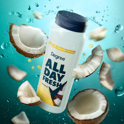 Degree Body Wash Coconut Sandalwood – Long-Lasting Scented Shower Gel for Meditation and Yoga