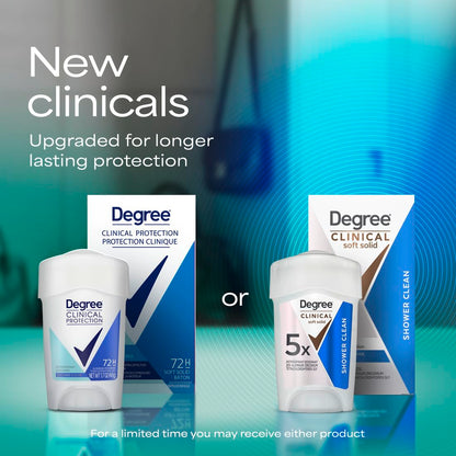 Degree Clinical Strength Antiperspirant Deodorant 72-Hour Wetness Protection for Client Meetings Presentations and Long Shifts 1.7 oz