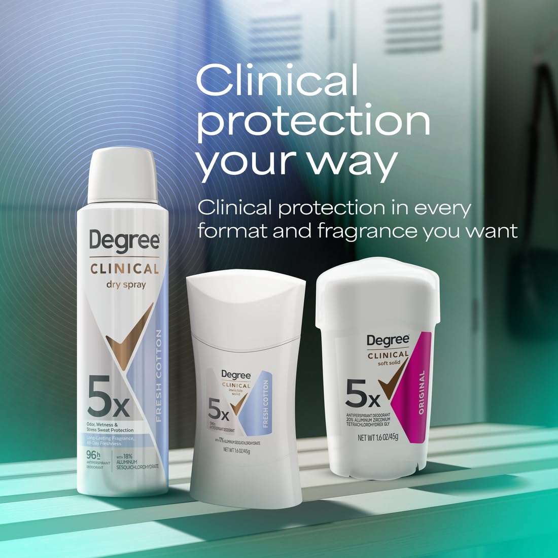 Degree Clinical Strength Antiperspirant for Hot Weather Adventures, 96-Hour Sweat Protection in a Travel-Friendly 1.6 oz Stick